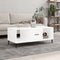 vidaXL - Salontafel - 102x50x40 - cm - bewerkt - hout - hoogglans - wit