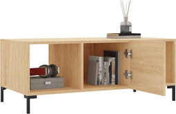 vidaXL - Salontafel - 102x50x40 - cm - bewerkt - hout - sonoma - eikenkleurig