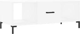 vidaXL - Salontafel - 102x50x40 - cm - bewerkt - hout - wit