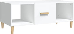 vidaXL - Salontafel - 102x50x40 - cm - bewerkt - hout - wit