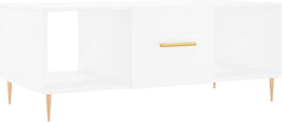 vidaXL - Salontafel - 102x50x40 - cm - bewerkt - hout - wit
