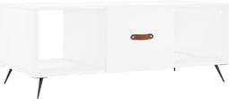 vidaXL - Salontafel - 102x50x40 - cm - bewerkt - hout - wit