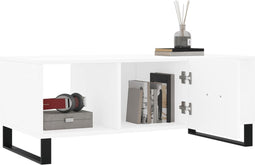 vidaXL - Salontafel - 102x50x40 - cm - bewerkt - hout - wit