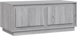 vidaXL - Salontafel - 102x50x44 - cm - bewerkt - hout - grijs - sonoma - eikenkleurig