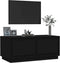 vidaXL - Salontafel - 102x50x44 - cm - bewerkt - hout - zwart