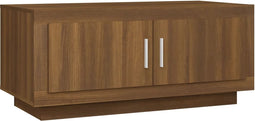 vidaXL - Salontafel - 102x50x45 - cm - bewerkt - hout - bruin - eikenkleur