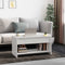 vidaXL - Salontafel - 102x50x52,5 - cm - bewerkt - hout - hoogglans - wit