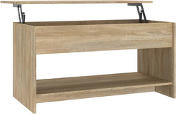 vidaXL - Salontafel - 102x50x52,5 - cm - bewerkt - hout - sonoma - eikenkleurig