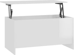 vidaXL - Salontafel - 102x55,5x52,5 - cm - bewerkt - hout - hoogglans - wit