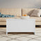 vidaXL - Salontafel - 102x55,5x52,5 - cm - bewerkt - hout - wit
