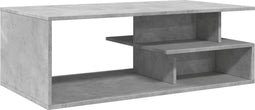 vidaXL - Salontafel - 102x55x35 - cm - bewerkt - hout - betongrijs
