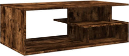 vidaXL - Salontafel - 102x55x35 - cm - bewerkt - hout - gerookt - eikenkleurig