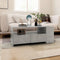 vidaXL - Salontafel - 102x55x42 - cm - bewerkt - hout - betongrijs