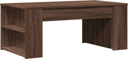 vidaXL - Salontafel - 102x55x42 - cm - bewerkt - hout - bruin - eikenkleur