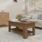 vidaXL - Salontafel - 102x55x42 - cm - bewerkt - hout - bruin - eikenkleur