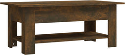 vidaXL - Salontafel - 102x55x42 - cm - bewerkt - hout - gerookt - eikenkleurig