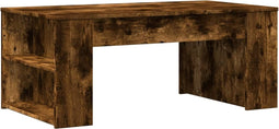 vidaXL - Salontafel - 102x55x42 - cm - bewerkt - hout - gerookt - eikenkleurig