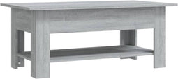 vidaXL - Salontafel - 102x55x42 - cm - bewerkt - hout - grijs - sonoma - eikenkleurig