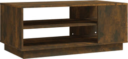 vidaXL - Salontafel - 102x55x43 - cm - bewerkt - hout - gerookt - eikenkleurig