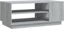 vidaXL - Salontafel - 102x55x43 - cm - bewerkt - hout - grijs - sonoma - eikenkleurig