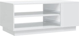 vidaXL - Salontafel - 102x55x43 - cm - bewerkt - hout - hoogglans - wit