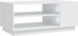 vidaXL - Salontafel - 102x55x43 - cm - bewerkt - hout - wit