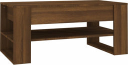vidaXL - Salontafel - 102x55x45 - cm - bewerkt - hout - bruin - eikenkleur