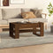 vidaXL - Salontafel - 102x55x45 - cm - bewerkt - hout - bruin - eikenkleur