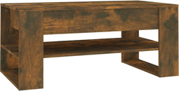 vidaXL - Salontafel - 102x55x45 - cm - bewerkt - hout - gerookt - eikenkleurig