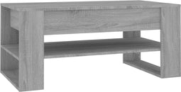vidaXL - Salontafel - 102x55x45 - cm - bewerkt - hout - grijs - sonoma - eikenkleurig