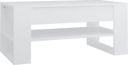 vidaXL - Salontafel - 102x55x45 - cm - bewerkt - hout - wit