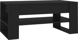 vidaXL - Salontafel - 102x55x45 - cm - bewerkt - hout - zwart