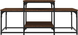 vidaXL - Salontafel - 102x60x45 - cm - bewerkt - hout - bruin - eikenkleur