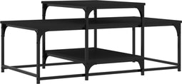 vidaXL - Salontafel - 102x60x45 - cm - bewerkt - hout - zwart