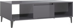 vidaXL - Salontafel - 103,5x60x35 - cm - bewerkt - hout - hoogglans - grijs