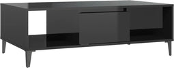 vidaXL - Salontafel - 103,5x60x35 - cm - bewerkt - hout - hoogglans - zwart
