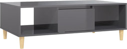 vidaXL - Salontafel - 103,5x60x35 - cm - bewerkt - hout - hoogglans - grijs