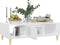 vidaXL - Salontafel - 103,5x60x35 - cm - bewerkt - hout - hoogglans - wit