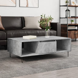 vidaXL - Salontafel - 104x60x35 - cm - bewerkt - hout - betongrijs