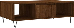 vidaXL - Salontafel - 104x60x35 - cm - bewerkt - hout - bruineiken