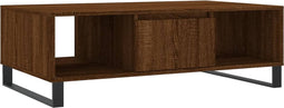 vidaXL - Salontafel - 104x60x35 - cm - bewerkt - hout - bruineiken