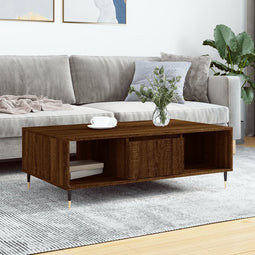 vidaXL - Salontafel - 104x60x35 - cm - bewerkt - hout - bruineiken