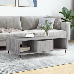 vidaXL - Salontafel - 104x60x35 - cm - bewerkt - hout - grijs - sonoma