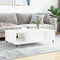 vidaXL - Salontafel - 104x60x35 - cm - bewerkt - hout - hoogglans - wit