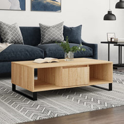 vidaXL - Salontafel - 104x60x35 - cm - bewerkt - hout - sonoma - eikenkleurig