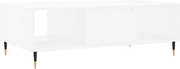 vidaXL - Salontafel - 104x60x35 - cm - bewerkt - hout - wit