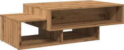 vidaXL - Salontafel - 105x55x32 - cm - bewerkt - hout - artisanaal - eikenkleurig