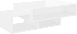 vidaXL - Salontafel - 105x55x32 - cm - bewerkt - hout - hoogglans - wit