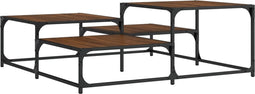 vidaXL - Salontafel - 107x107x40 - cm - bewerkt - hout - bruin - eikenkleur