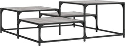 vidaXL - Salontafel - 107x107x40 - cm - bewerkt - hout - grijs - sonoma - eikenkleurig